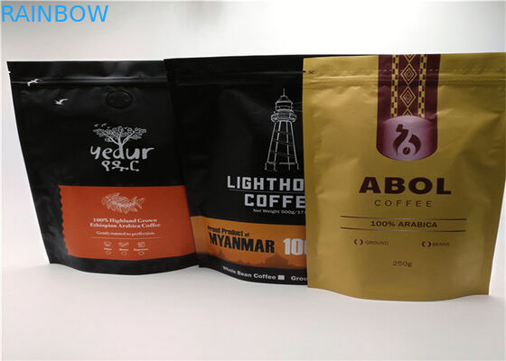 까만 Mylar 플라스틱 패킹 부대 Zip 자물쇠는 커피와 차를 변호합니다