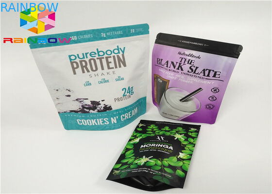 유장 단백질 분말 부대 패킹/Pags를 포장하는 순수한 알루미늄 호일 유장 단백질 분말은/지플락 부대를 위로 서 있습니다