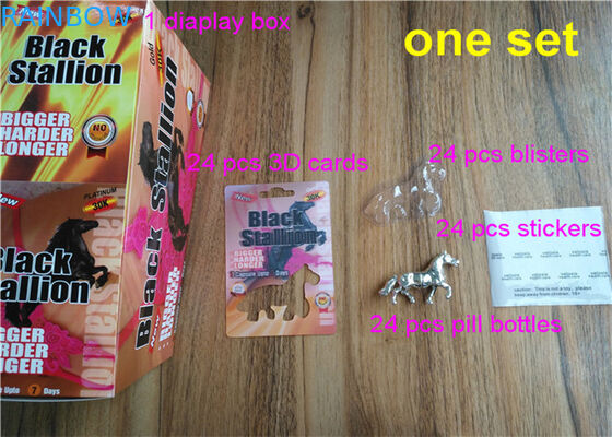 3D 효력 미친 코뿔소 69 코뿔소 7 캡슐 성 알약은 남성 증진 알약 포장 상자 및 물집 3d 카드/상자를 카드에 적습니다