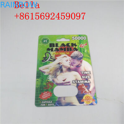 남성 증진 캡슐 포장을 위해 포장하는 까만 플라스틱 물집