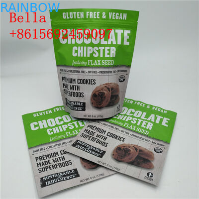 주문화 색깔 알루미늄 호일은 과자 포장을 위한 지퍼 정상 손잡이를 자루에 넣습니다