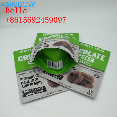 주문화 색깔 알루미늄 호일은 과자 포장을 위한 지퍼 정상 손잡이를 자루에 넣습니다