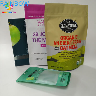 다채로운 최고 지플락 눈물 노치를 가진 주머니 부대 매트 표면을 위로 서 있으십시오