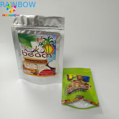 다채로운 최고 지플락 눈물 노치를 가진 주머니 부대 매트 표면을 위로 서 있으십시오