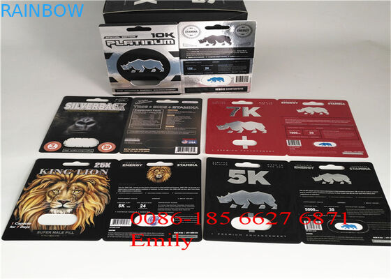 남성 증진 알약을 위한 주문을 받아서 만들어진 로고 물집 카드 포장 애완 동물 물자