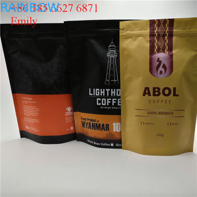 일방통행 벨브 가스를 제거를 가진 250g 500g를 포장하는 포일 주머니를 지퍼로 잠그십시오