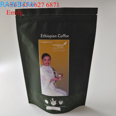 일방통행 벨브 가스를 제거를 가진 250g 500g를 포장하는 포일 주머니를 지퍼로 잠그십시오