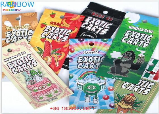 SGS 초본 향 포장 홀로그램 포일 Vape 카트리지 소형 Mylar Ziplock 부대