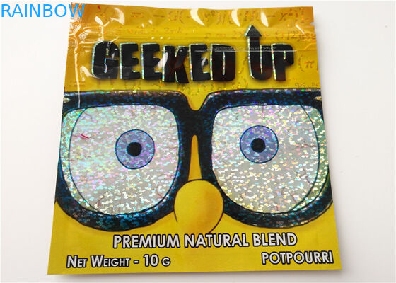 SGS 초본 향 포장 홀로그램 포일 Vape 카트리지 소형 Mylar Ziplock 부대