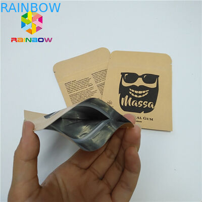 주문을 받아서 만들어진 표본 Kraft 종이 3 측에 의하여 밀봉되는 주머니를 포장하는 알약 포일 주머니