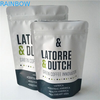 알루미늄 호일을 포장하는 Resealable 티백은 벨브를 가진 1회분의 커피 봉지를 위로 서 있습니다