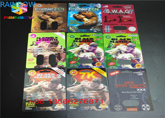 두 배 구멍을 가진 3D 전시 상자 캡슐 종이상자를 포장하는 성 알약 물집 카드