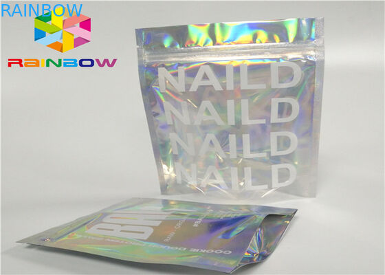 인쇄 지퍼 플라스틱 mylar 포일 자필 지플락 포장 홀로그램 레이저는 선물/병을 위한 zip 주머니 부대를 위로 서 있습니다