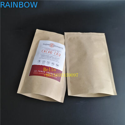 명확한 창을 가진 브라운 Kraft 종이 지퍼 주머니를 포장하는 잎 로고에 의하여 인쇄되는 티백