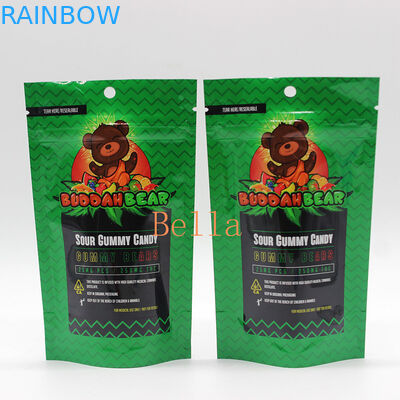 명확한 창은 약초차 CBD Powerfood 포장을 위한 지퍼 주머니 주문 인쇄를 위로 서 있습니다