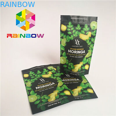 지퍼를 포장하는 광택이 없는 지상 끝 플라스틱 주머니는 단백질 분말 부대를 위로 서 있습니다