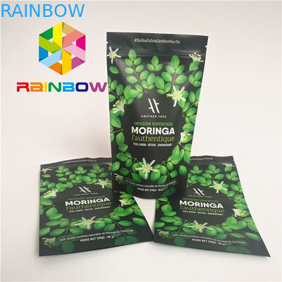 지퍼를 포장하는 광택이 없는 지상 끝 플라스틱 주머니는 단백질 분말 부대를 위로 서 있습니다