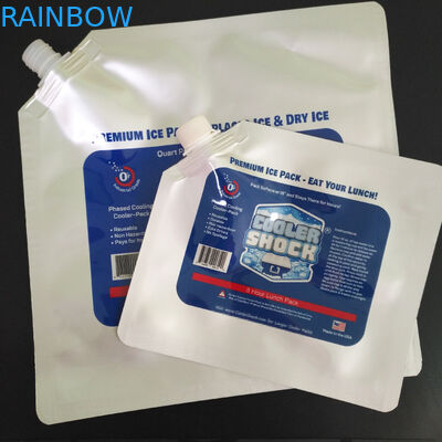 충격 얼음 주둥이 주머니 냉동 식품을 위해 주문을 받아서 만들어지는 포장 부대 알루미늄 호일 냉각기