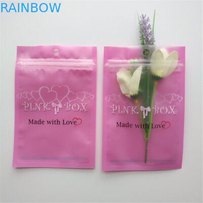 Resealable 화장용 포장 부대 분홍색 속눈섭 귀걸이 목걸이 보석 지퍼 주머니