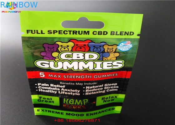 창을 가진 CBD GUMMIES 플라스틱 물집 Packa 부대에 의하여 박판으로 만들어지는 알루미늄 향낭