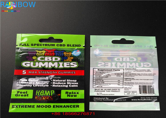 창을 가진 CBD GUMMIES 플라스틱 물집 Packa 부대에 의하여 박판으로 만들어지는 알루미늄 향낭