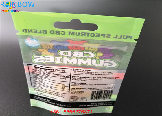 창을 가진 CBD GUMMIES 플라스틱 물집 Packa 부대에 의하여 박판으로 만들어지는 알루미늄 향낭