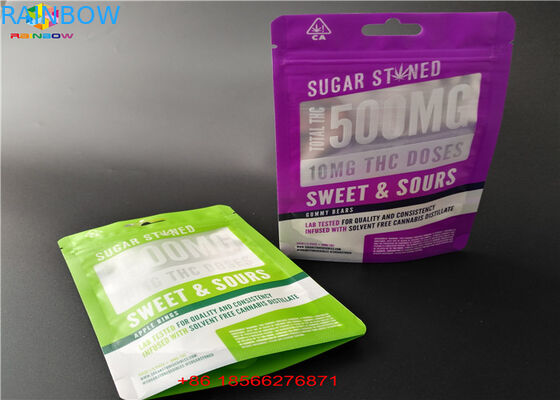 아이 증거 지퍼 알루미늄 호일은 주머니 CBD/카트리지 Packingfor 설탕 분말을 위로 서 있습니다