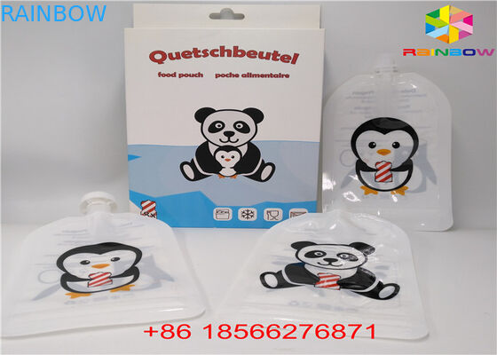 재사용할 수 있는 액체 주둥이 부대는, 모자 Doypack 포일 주스 주둥이를 가진 주머니를 위로 서 있습니다