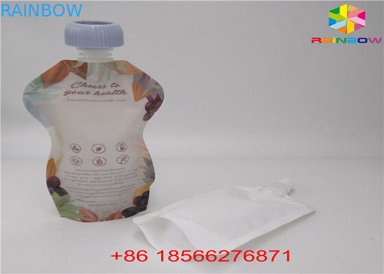 재사용할 수 있는 액체 주둥이 부대는, 모자 Doypack 포일 주스 주둥이를 가진 주머니를 위로 서 있습니다