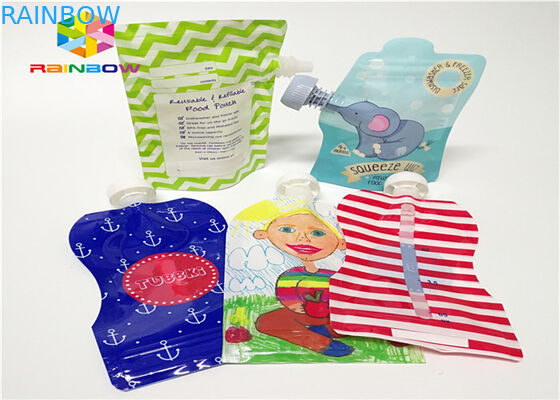 알루미늄 호일은 주문을 받아서 만들어진 주둥이 주머니 포장을 위로 서 있어 120ml 플라스틱을 인쇄하