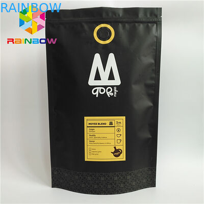 1개의 방법 벨브 지플락 1회분의 커피 봉지이라고 인쇄된 플라스틱 주머니 포장을 위로 서 있으십시오