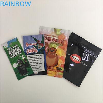 사진 요판 인쇄는 주머니 100MG CBD Edibles THC Gummies 곰 사탕 Ziplock를 위로 서 있습니다