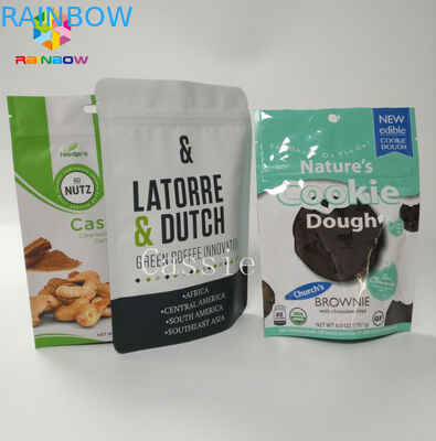 Resealable 플라스틱 광택 있는 완성되는 주머니 식사 부대 식품 포장 내구재를 위로 서 있습니다