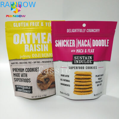 Resealable 플라스틱 광택 있는 완성되는 주머니 식사 부대 식품 포장 내구재를 위로 서 있습니다