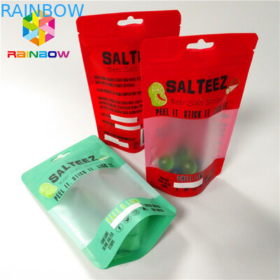 재사용할 수 있는 저장을 위한 명확한 직사각형 창 그리고 지퍼를 가진 관례에 의하여 인쇄되는 비닐 봉투 음식 급료 포장 부대