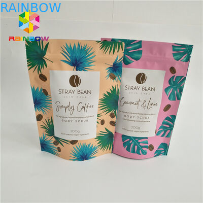 지퍼 주머니 광택이 없는 광택 있는 습기를 포장하는 관례에 의하여 인쇄된 부대 플라스틱 1회분의 커피 봉지 음식 포장 runtz를 위로 서 있으십시오