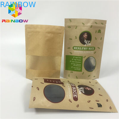 지플락 Kraft 종이는 방습 견과 식사를 위한 주머니 알루미늄 호일 각자 대를 위로 서 있습니다