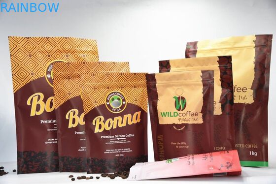 Resealable 알루미늄 호일은 지퍼 주머니, 벨브를 가진 인쇄한 지플락 부대를 위로 서 있습니다