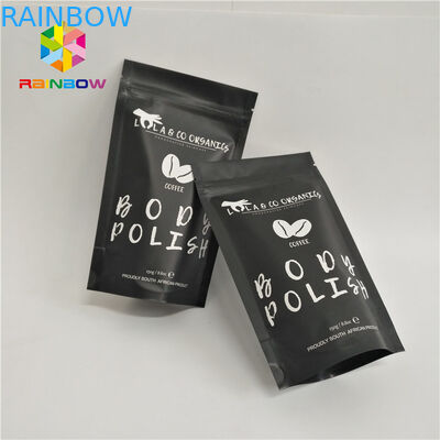 palstic 백색 지퍼에 의하여 박판으로 만들어진 1회분의 커피 봉지는 분명히 500g 1kg 3kg를 위해 포장하는 지플락 눈물 노치를 가진 주머니를 위로 서 있습니다