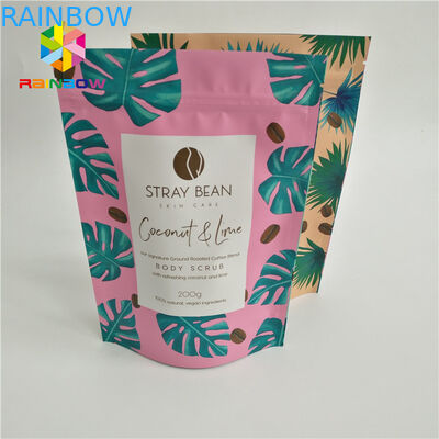 박판으로 만들어진 포일 bas 지퍼 부대는 주머니 포장 관례에 의하여 인쇄된 비닐 봉투 커피 주머니 플라스틱 뜨거운 판매를 위로 서 있습니다