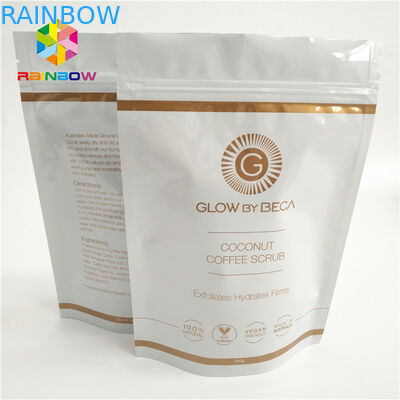 박판으로 만들어진 포일 bas 지퍼 부대는 주머니 포장 관례에 의하여 인쇄된 비닐 봉투 커피 주머니 플라스틱 뜨거운 판매를 위로 서 있습니다