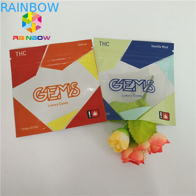 지퍼 눈물 노치로 밀봉되는 플라스틱 주머니 3 측을 포장하는 Resealable 초본 향