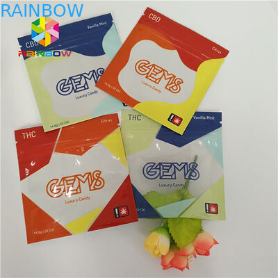 지퍼 눈물 노치로 밀봉되는 플라스틱 주머니 3 측을 포장하는 Resealable 초본 향