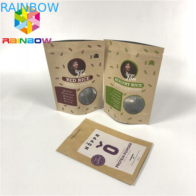 Doypack는 포장 밥 몸을 위한 알루미늄 호일 Zip Kraft 종이 주머니를 제거합니다 박판으로 만들었습니다