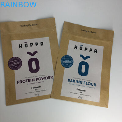 Resealable 화장용 포장 부대 알루미늄 호일 Kraft 종이는 주머니를 위로 서 있습니다