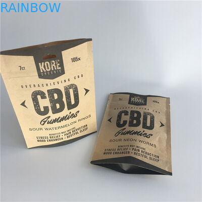 분말 향미료를 위한 주머니 120-140 미크론 간격 높은 쪽으로 브라운 Kraft Paperstand