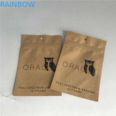 분말 향미료를 위한 주머니 120-140 미크론 간격 높은 쪽으로 브라운 Kraft Paperstand