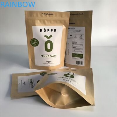 Kraft는 Zip 자물쇠 주머니에 의하여 주문을 받아서 만들어진 종이 봉지 알루미늄 호일 지퍼 자물쇠를 위로 서 있습니다