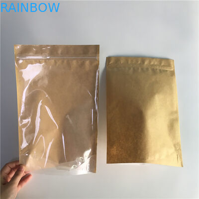 음식 급료 Kraft 종이는 주머니 좋은 Sealability 지퍼를 가진 포장 잡아당기기 탭을 위로 서 있습니다