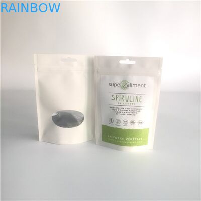 Resealable 주문을 받아서 만들어진 종이 봉지는 명확한 창을 가진 주머니 사진 요판 인쇄를 위로 서 있습니다